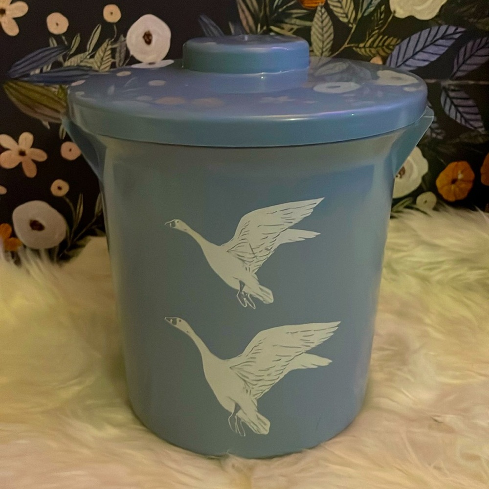Vintage Mid Century Modern Ice Bucket Blue Birds